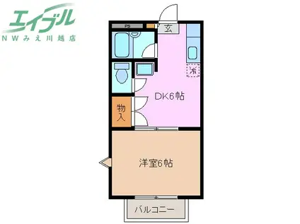 シェレナ山下 I(1DK/1階)の間取り写真