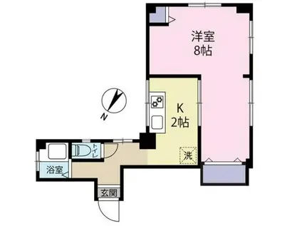 三河屋ビル(1K/2階)の間取り写真