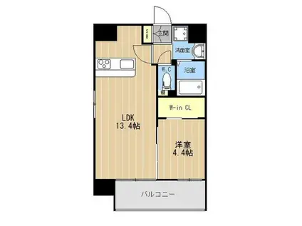 LIBTH坪井アネックス(1LDK/3階)の間取り写真