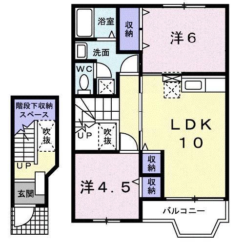フォレステージA(2LDK/2階)の間取り写真