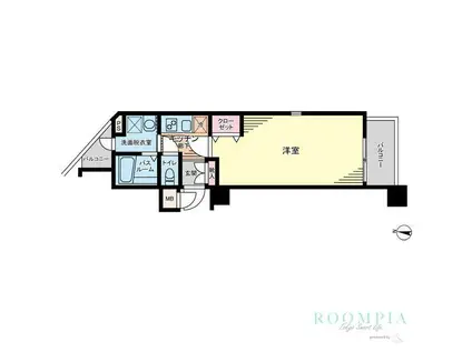 トーシンフェニックス目黒碑文谷(1K/3階)の間取り写真