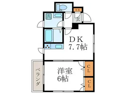 ラフィーネ倉橋(1DK/1階)の間取り写真