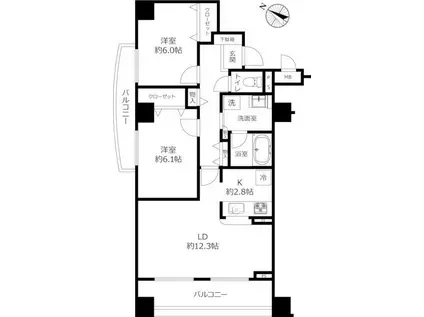 ステラート田園調布(2LDK/4階)の間取り写真