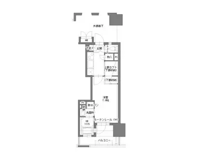 アクタス博多Vタワー(1SK/3階)の間取り写真