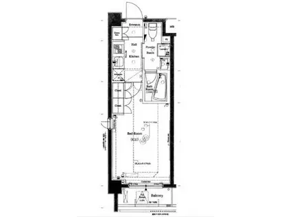 AXAS鵜の木アジールコート(1K/2階)の間取り写真