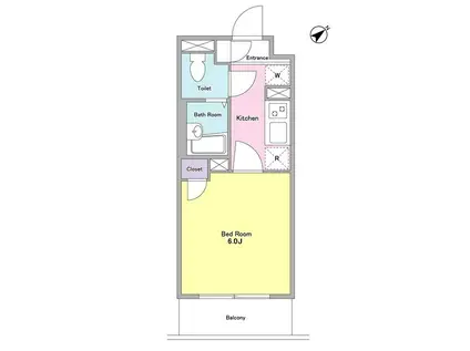 NTPRレジデンス大井町(1K/1階)の間取り写真