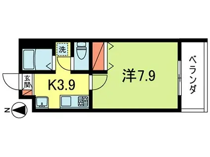 メゾンドボヌール(1K/2階)の間取り写真