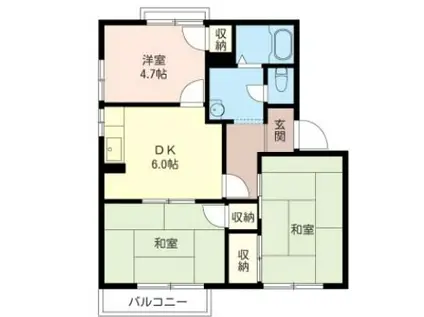 椿峰ヒルクレストA棟(3DK/2階)の間取り写真