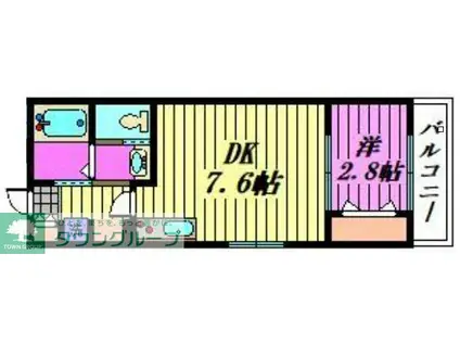 瀬崎B棟(1DK/2階)の間取り写真