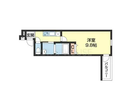 フジパレス新通II番館(1K/1階)の間取り写真