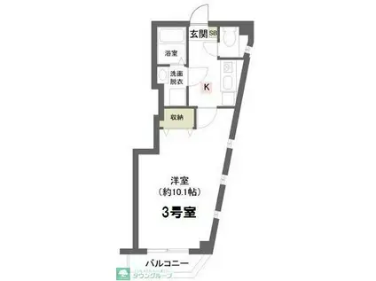 レフア船橋(1K/2階)の間取り写真