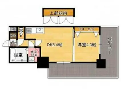 NO72 HARBOR イースト TOWER(1LDK/9階)の間取り写真