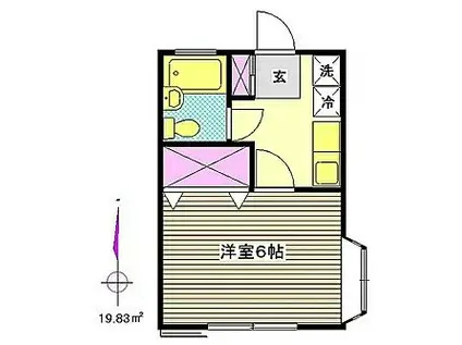 花栗INN(1K/2階)の間取り写真