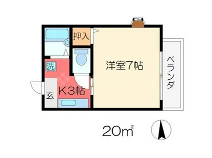 アネックス北白川(1K/2階)の間取り写真