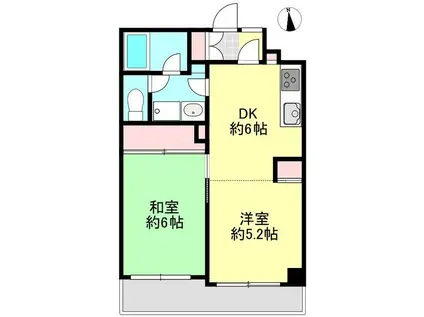 ウィンド赤羽(2DK/4階)の間取り写真