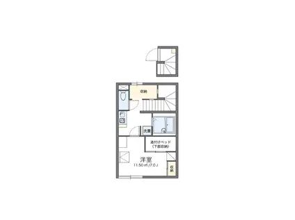 レオパレス片山(1K/2階)の間取り写真