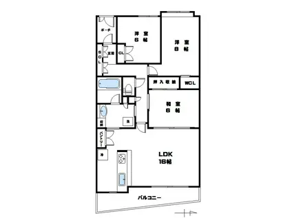グランクール河原町二条(3LDK/8階)の間取り写真