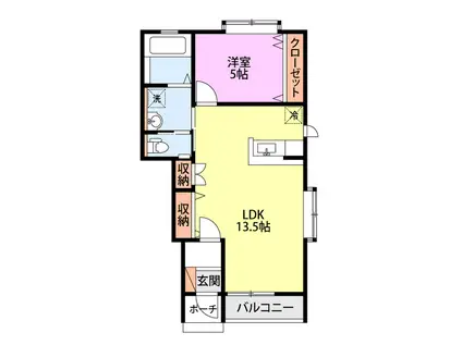ベレーザII(1LDK/1階)の間取り写真