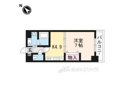 コープ美山Ⅱ(1DK/5階)の間取り写真