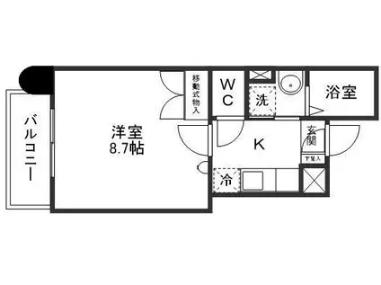 グリーンヒルズ榴岡(1K/4階)の間取り写真