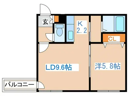 VIERGE北8条(1LDK/3階)の間取り写真