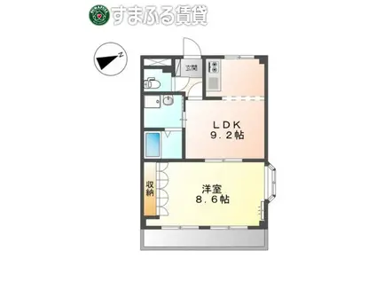 シャルル リュミエール(1LDK/1階)の間取り写真