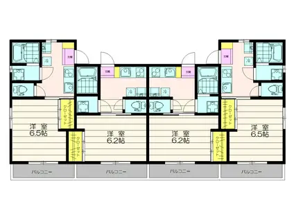 アベニール(1K/2階)の間取り写真
