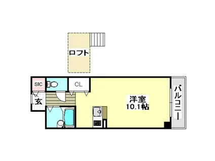 グリーンハイツ豊川I(1K/3階)の間取り写真