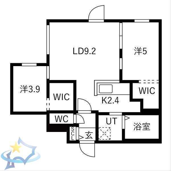 TS COURT ウエスト13(2LDK/3階)の間取り写真