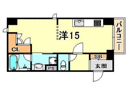 六甲壱番館(ワンルーム/3階)の間取り写真