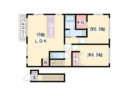 コンフォート大島IV B棟(2LDK/2階)の間取り写真