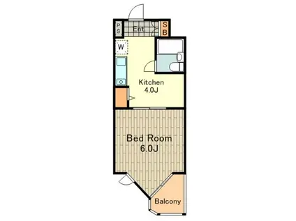 ヘリオス378立川(1K/1階)の間取り写真