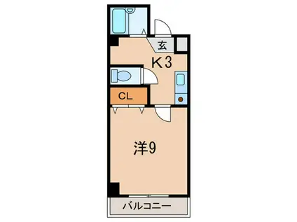 サンライズ明石(1K/4階)の間取り写真