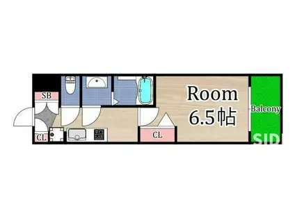 ララプレイス京橋シティオス(1K/3階)の間取り写真