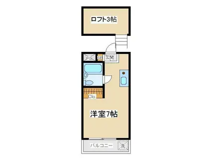 グリーンヒルズ(1K/1階)の間取り写真