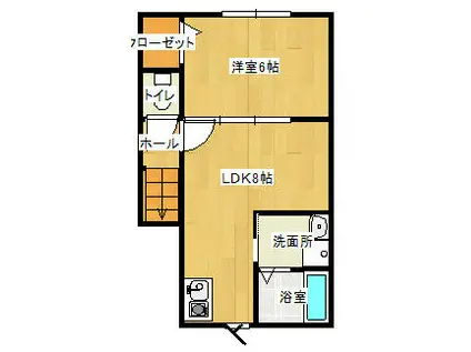パークプラナス(1LDK/2階)の間取り写真