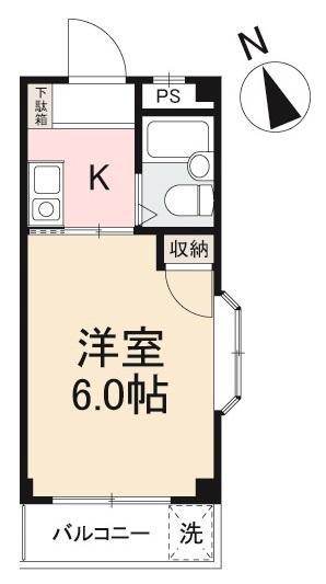 リブ西宝(1K/3階)の間取り写真