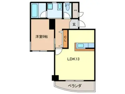 ナカムラビルヂング(1LDK/3階)の間取り写真