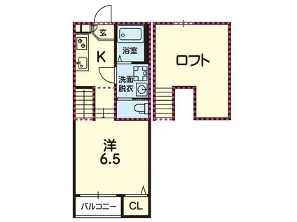 ステラ光の森(1K/2階)の間取り写真
