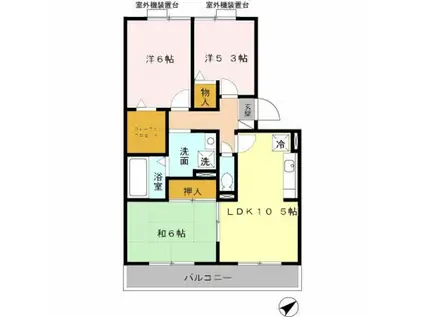 パストラル狭山(3LDK/3階)の間取り写真