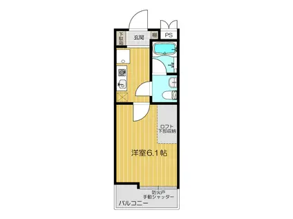 ASメゾン(1K/2階)の間取り写真