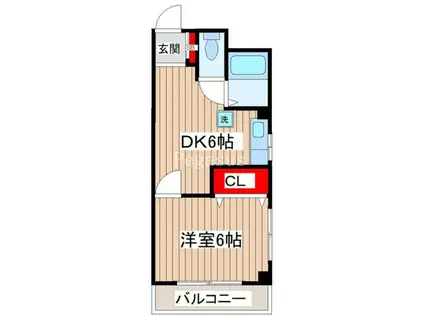 椎野マンション(1DK/5階)の間取り写真