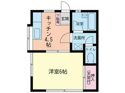 葵ハイツ(1K/1階)の間取り写真