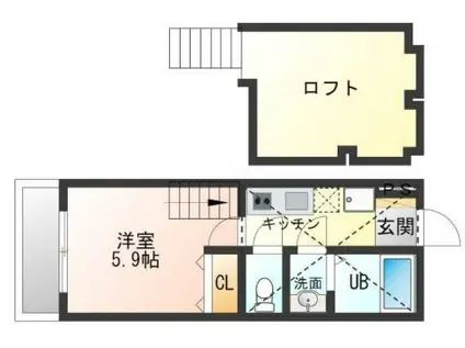 CASA K(1K/2階)の間取り写真