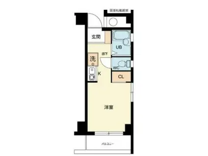 福岡TEメゾン高砂(ワンルーム/2階)の間取り写真