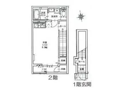 パークコート(ワンルーム/2階)の間取り写真