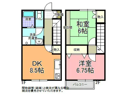 ブルーハイム(2DK/1階)の間取り写真