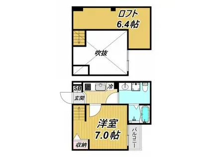 サンテイエ園田(1K/2階)の間取り写真