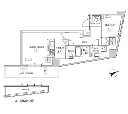 プリマリード南青山(1LDK/3階)の間取り写真