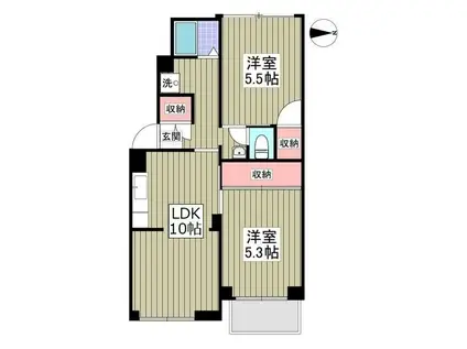 ジョイホームズ(2LDK/1階)の間取り写真